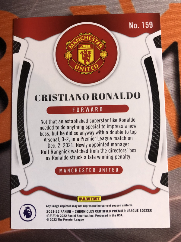 Cristiano Ronaldo CR7 Super RARE RED colour match LASER 2021 Soccer trading card
