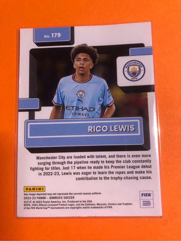 Rico Lewis Rated ROOKIE Donruss 2022 Soccer trading card