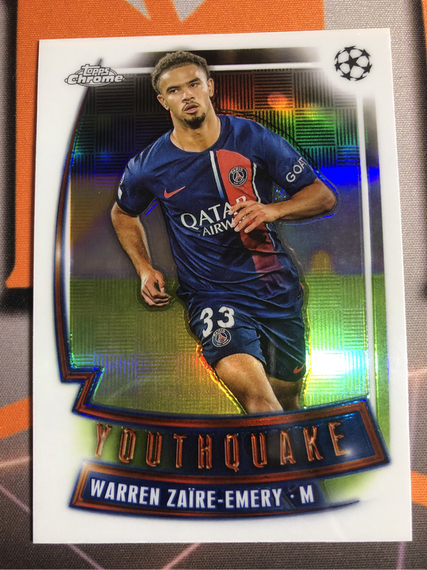 Warren Zaire Emery YOUTHQUAKE Topps Chrome 2024 soccer trading card