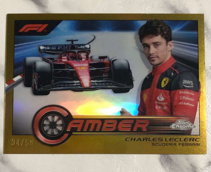 Charles Leclerc GOLD Numbered out of 50 Topps Chrome 2023 F1 Trading card