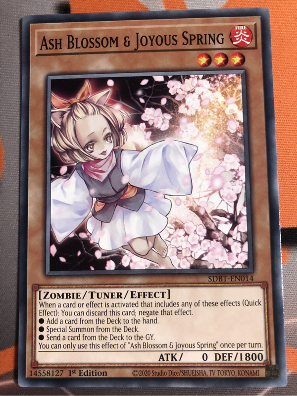 Ash Blossom & Joyous Spring SDBT-EN014 Yugioh trading card