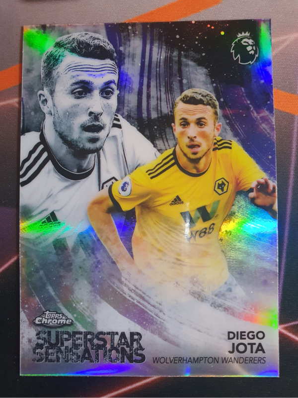 Diogo Jota ROOKIE Superstar REFRACTOR Rare EPL Topps 2019 Soccer trading card (RIP)
