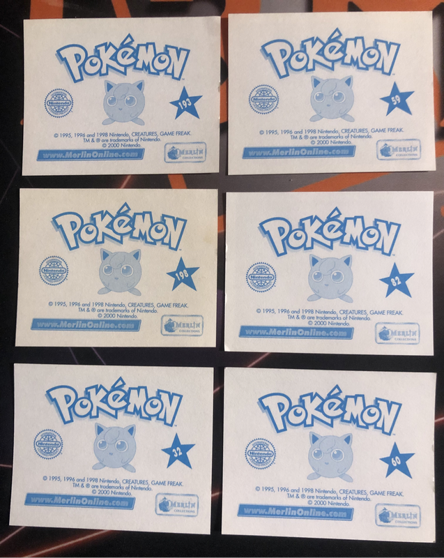 Pokémon Bundle of RARE 6 Vintage 2000s Topps stickers (Near Mint condition) 