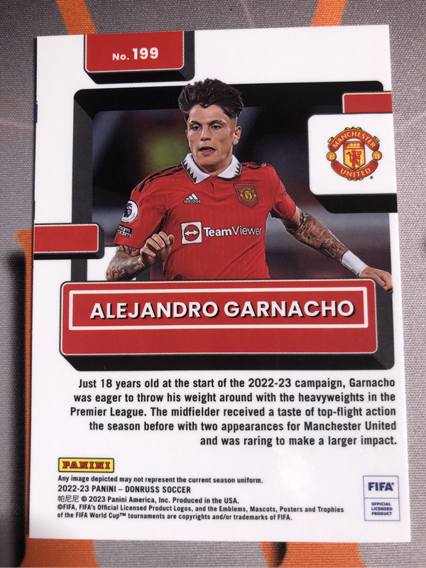 Garnacho Top rated ROOKIE Donruss 2022 Soccer trading card 