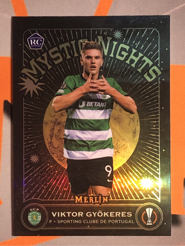 Viktor Gyokeres ROOKIE Rare Midnight REFRACTOR Topps 2024 Soccer trading card