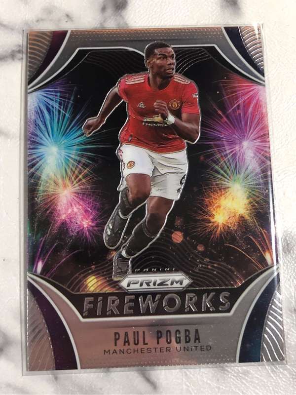Paul Pogba Fireworks EPL Prizm 2020 Soccer trading card