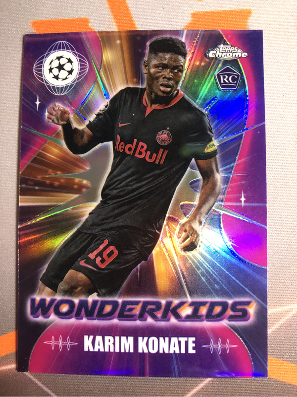 Karim Konate Refractor WONDERKIDS Topps Chrome Soccer trading card
