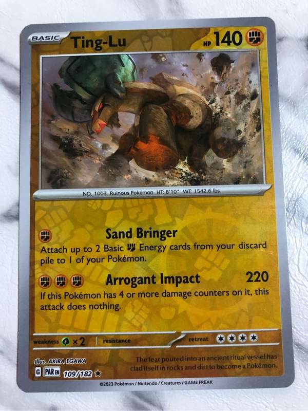 Ting-Lu BUNDLE of 2x cards including Double RARE EX Pokémon trading cards