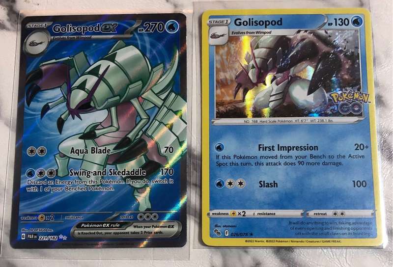 Golisopod 2x card bundle including Golisopod EX SV04 Ultra RARE Pokémon trading cards
