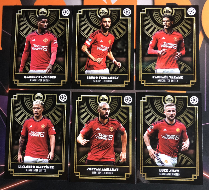 Man United BUNDLE of 6 Topps Deco 2023 Soccer trading card