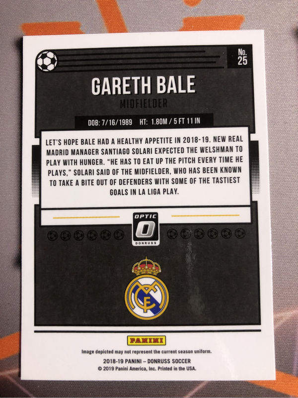 Gareth Bale Super RARE Optic 2018 soccer trading card