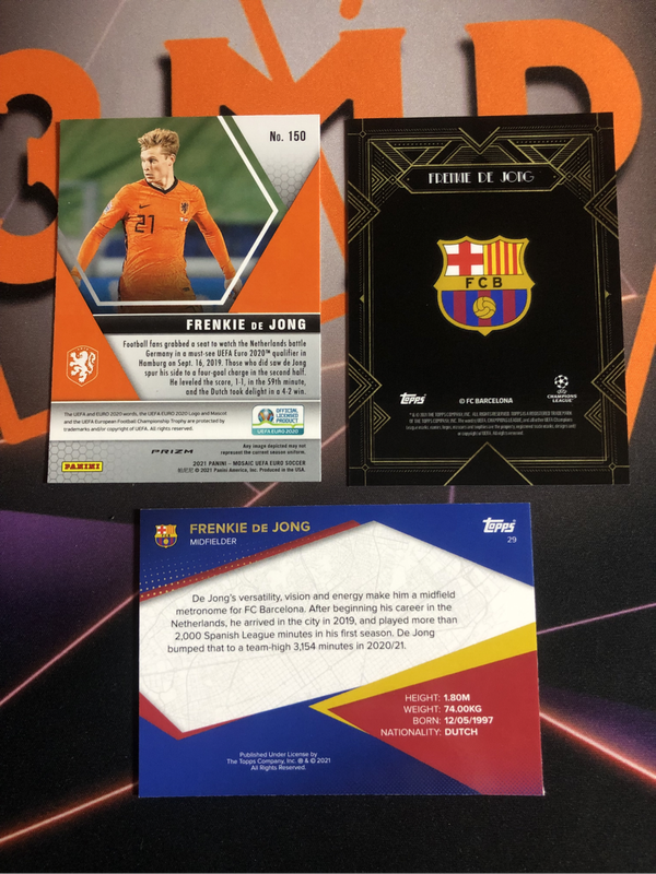 Frenkie De Jong RARE Discounted BUNDLE of 3 Soccer trading cards