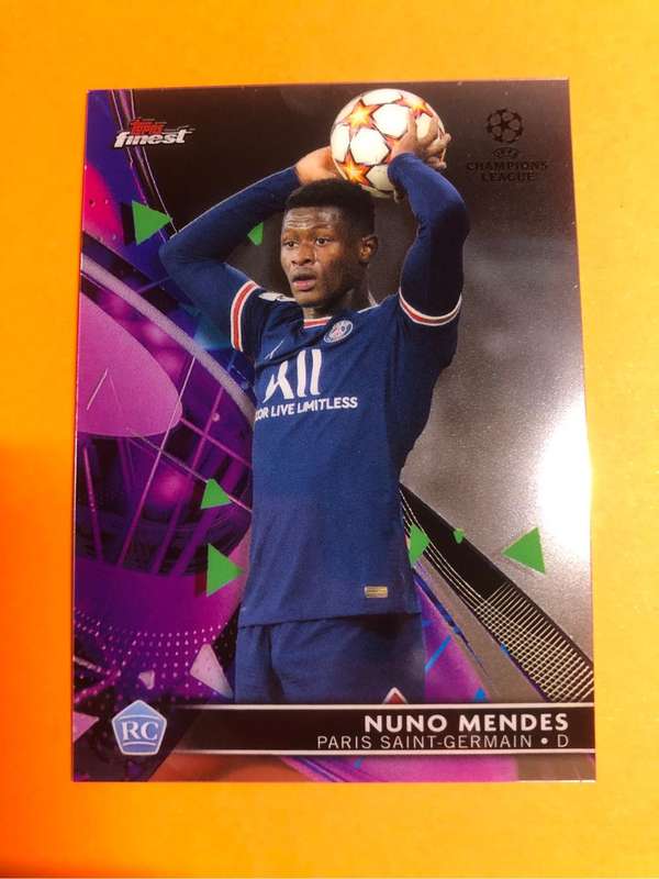 Nuno Mendes ROOKIE Topps Finest 2022 Soccer trading card