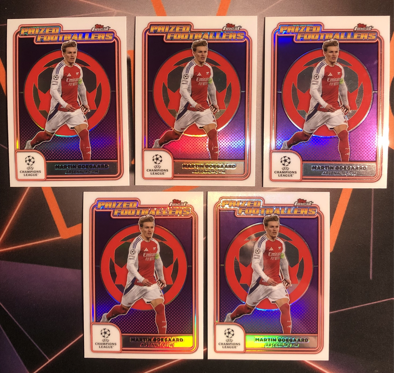 Martin Odegaard Arsenal REFRACTOR NEW Topps Finest 2025 soccer trading card