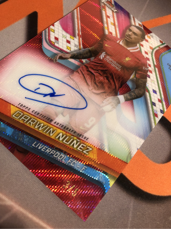 Darwin Nunez NUMBERED 5 of 5 RED Colour match NEW Topps Finest 2025 soccer trading card