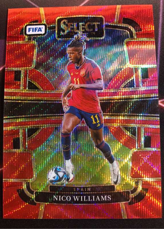 Nico Williams NUMBERED out of 149 RED Colour match Select Soccer trading card