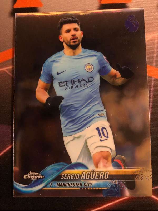 Sergio Aguero 2019 EPL Topps chrome soccer trading card