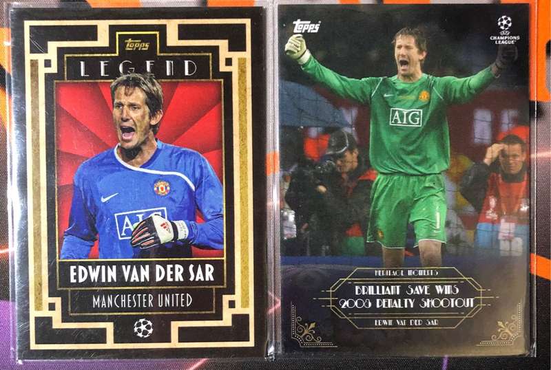 Edwin Van Der Sar 2021 Topps Deco LOT OF 2 SOCCER TRADING CARDS