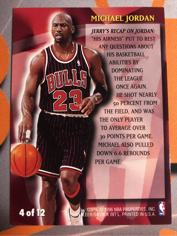 Michael Jordan 1996 Fleer NBA Basketball trading card