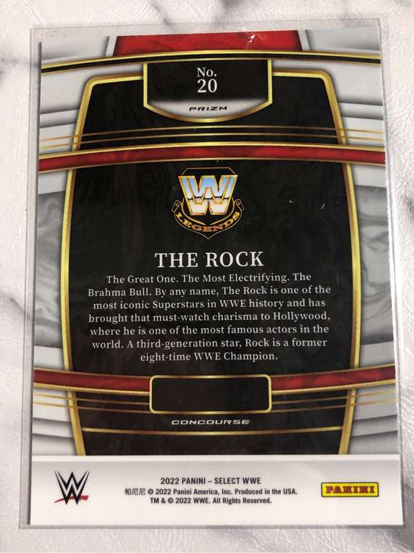 The Rock Very RARE Variant WWE Select 2022 trading card