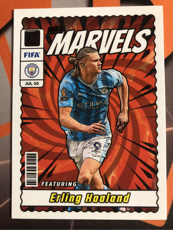 Erling Haaland Rare MARVEL Insert 2023 Donruss Soccer trading card