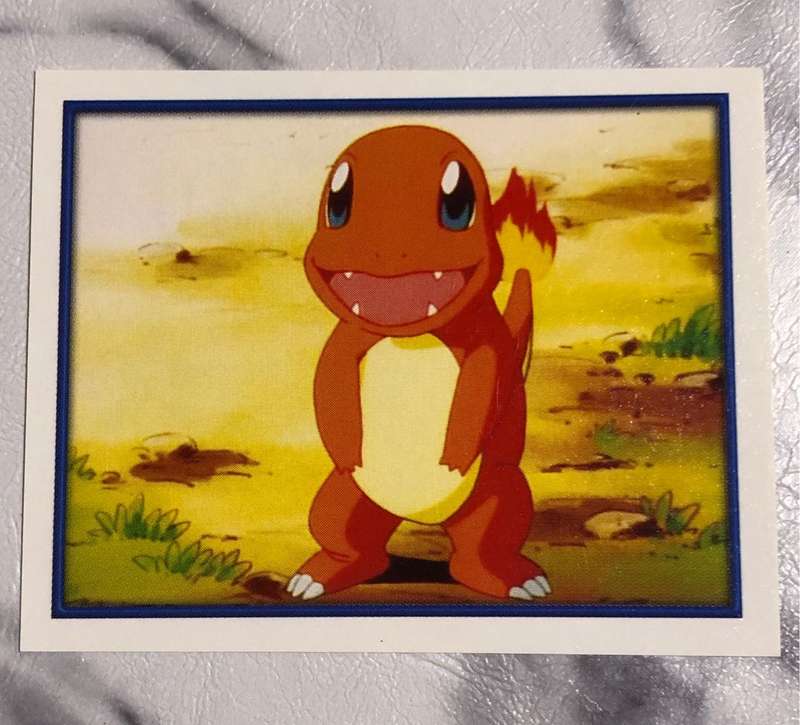Charmander Very RARE Unstuck Pokemon sticker #80 Topps Merlin 2000