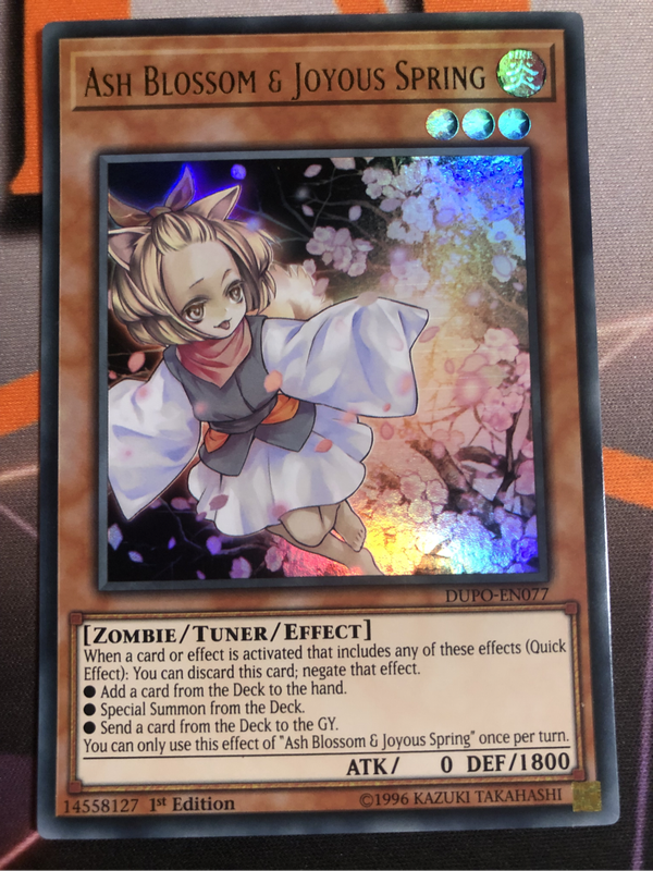Ash Blossom & Joyous Spring ULTRA RARE DUPO-EN077 Yugioh trading card