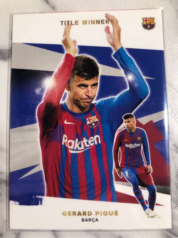 Gerard Pique Title Winners Topps Barcelona set 2021 Soccer trading card