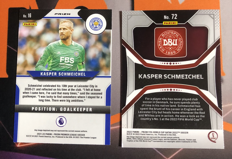 Kasper Schmeichel BUNDLE of 2 rare DISCOUNTED Soccer trading cards