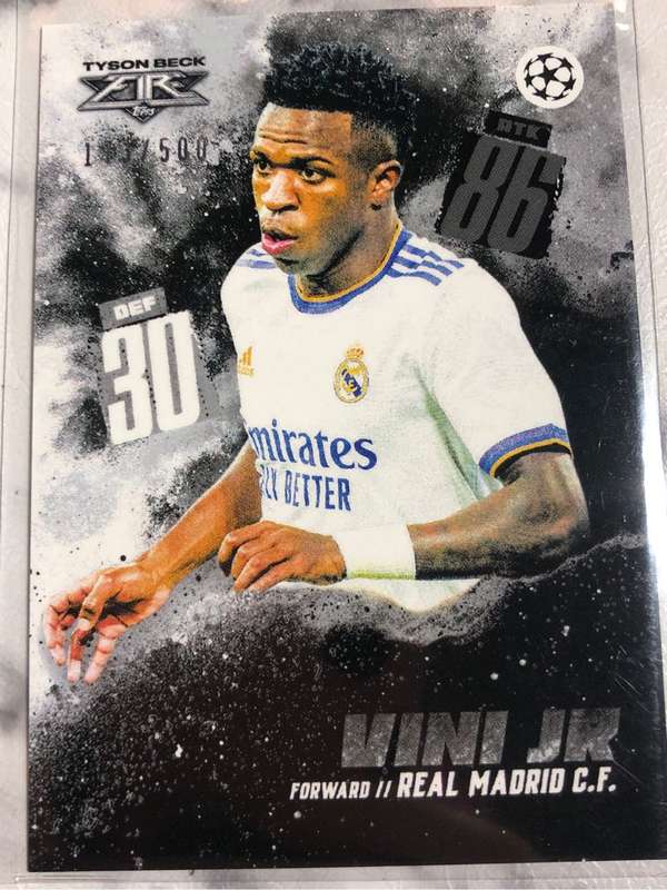 Vini Jnr NUMBERED out of 500 Topps Match Attax Soccer trading card