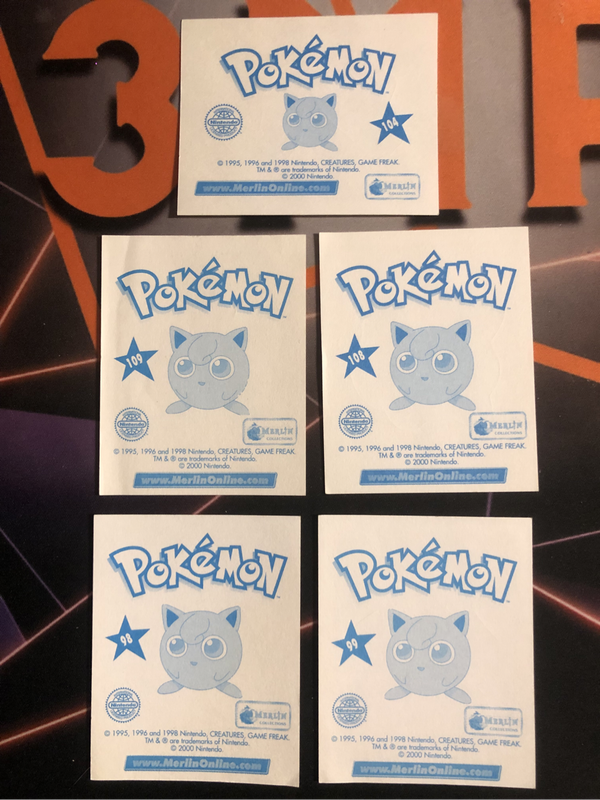 Pokémon Bundle of RARE 5 Vintage 2000s Topps stickers (Near Mint condition) 