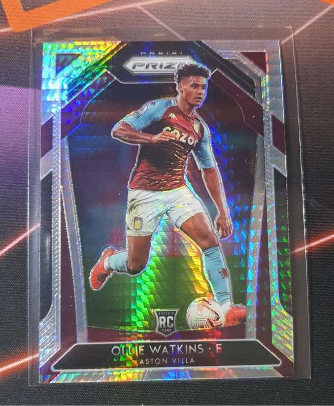 Ollie Watkins ROOKIE HYPER SILVER Refractor Rare Prizm 2020 soccer trading card