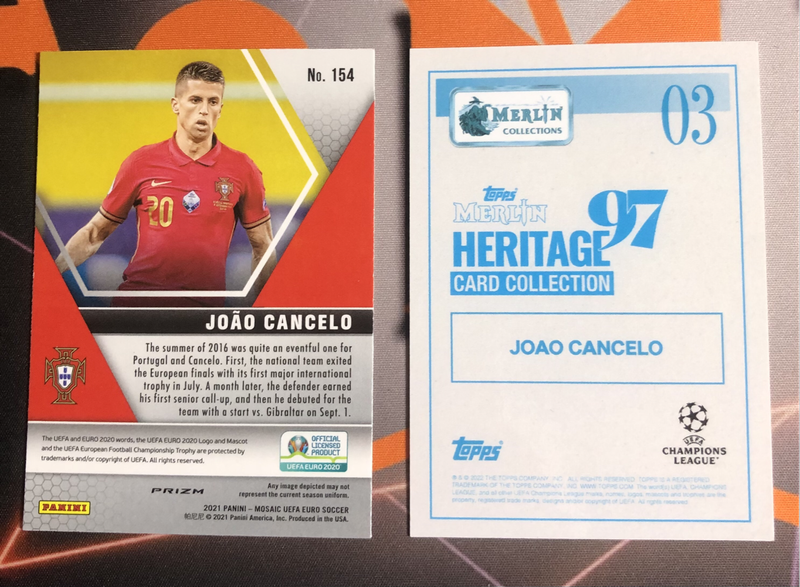 Joao Cancelo BUNDLE of 2 rare DISCOUNTED Soccer trading cards