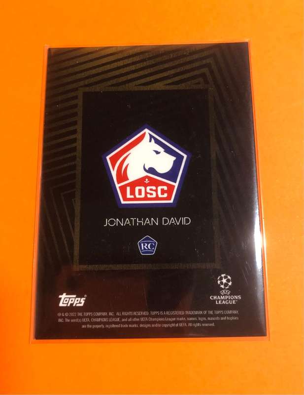 Jonathan David ROOKIE Topps 2022 Soccer trading card