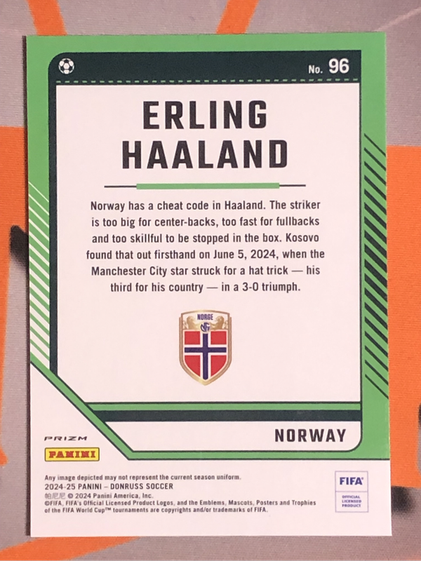 Erling Haaland REFRACTOR Donruss Optic 2025 NORWAY Soccer trading card