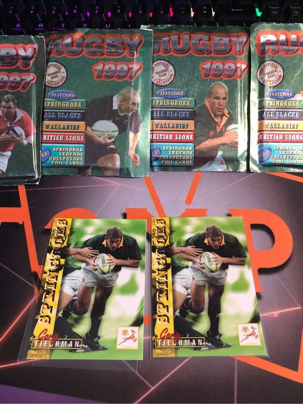 Gary Tiechman RARE Springbok 1997 Rugby trading card