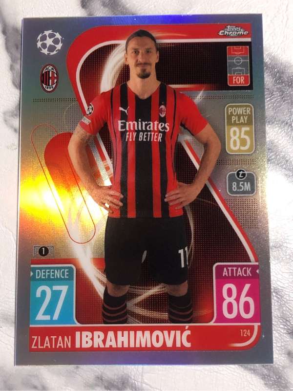 Zlatan Ibrahimovic REFRACTOR Topps Chrome Match Attax Soccer trading card