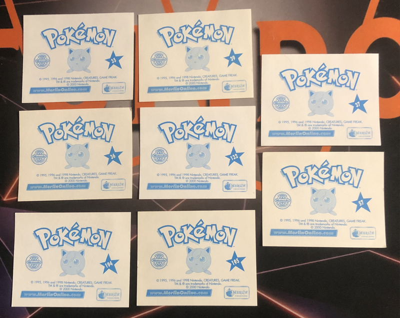 Pokémon Meowth Bundle of RARE 8 Vintage 2000s Topps stickers (Near Mint condition) 