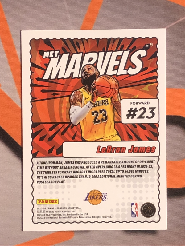 Lebron James 2023 MARVELS NBA Basketball trading card