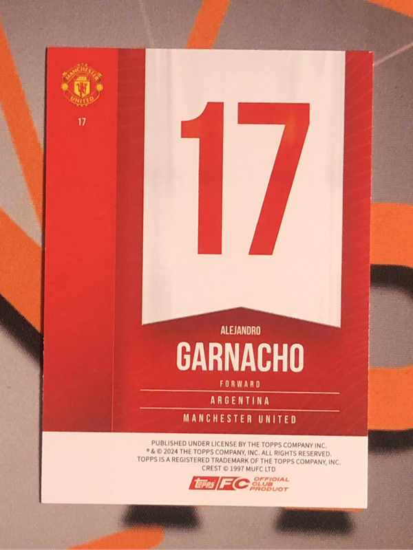 Alejandro Garnacho Topps 2025 Soccer trading card