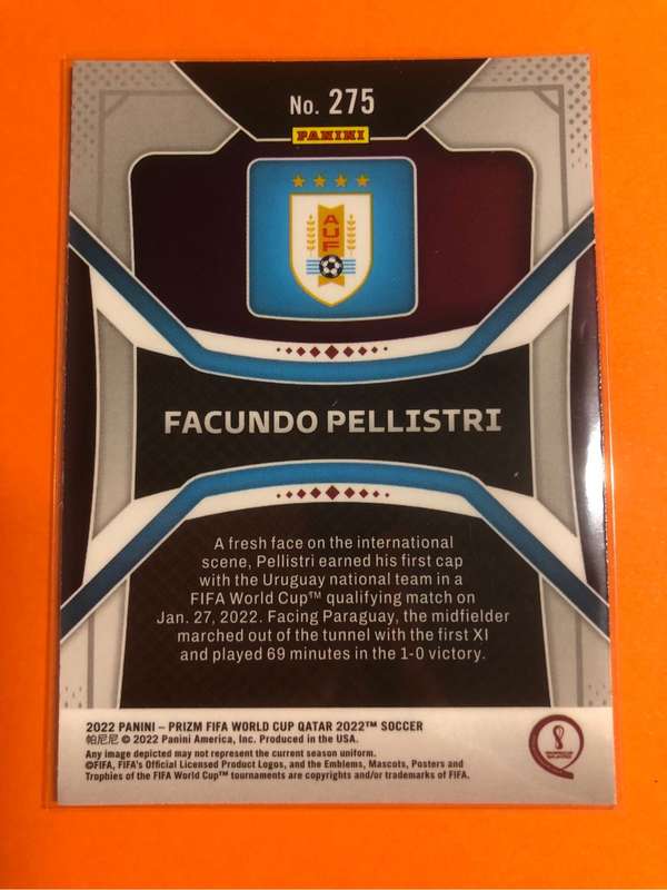 Facundo Pellistri ROOKIE Prizm World Cup 2022 soccer trading card