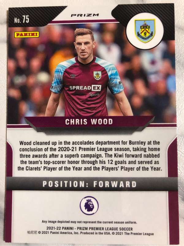 Chris Wood SUPER Rare Choice Exclusive Prizm 2021 Soccer Trading card