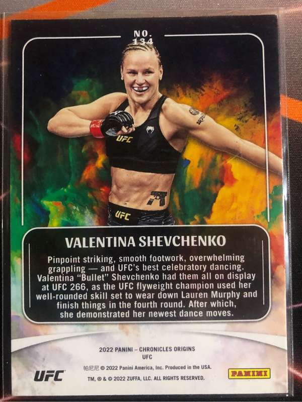 Valentina Shevchenko ORIGINS 2022 Chronicles UFC trading card