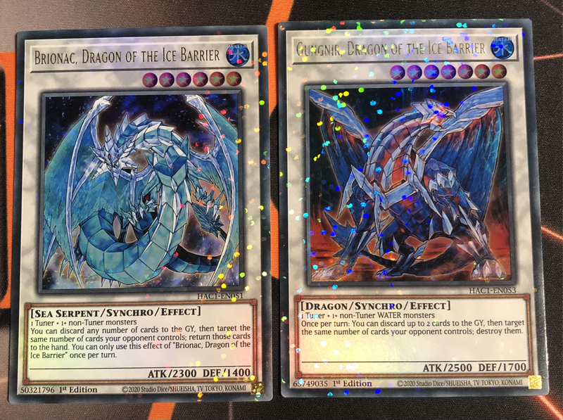 Ice barrier dragon BUNDLE of 2 YuGiOh trading cards