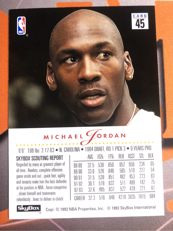 Michael Jordan 1993 Skybox NBA Basketball trading card