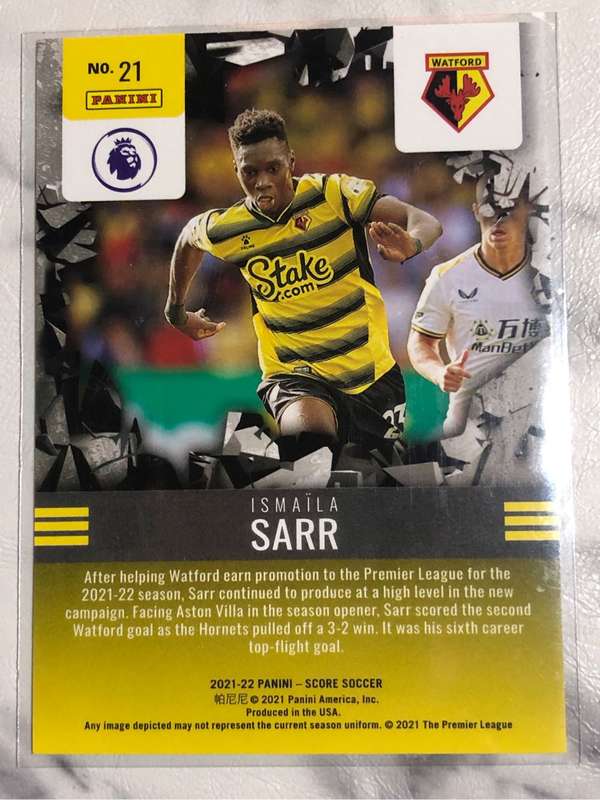 Ismaila Saar BREAKTHROUGH Score 2021 Soccer trading card