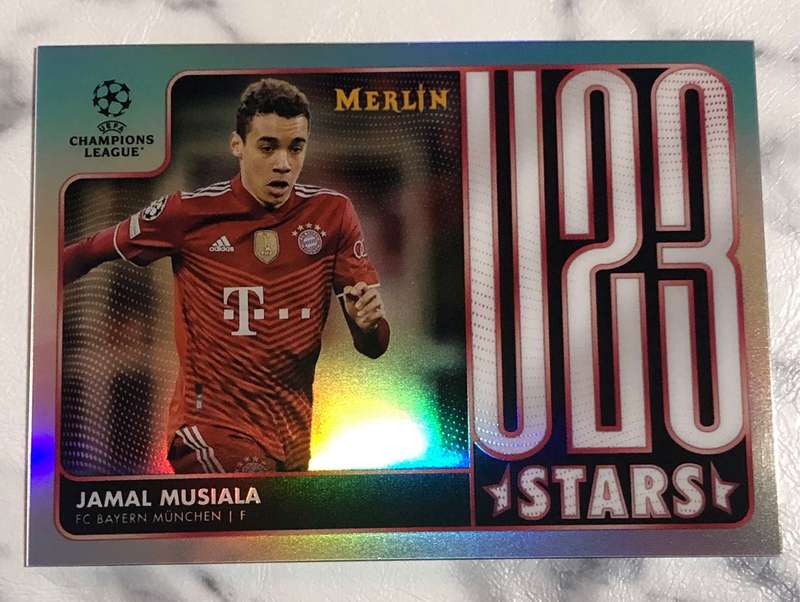 Jamal Musiala Topps Merlin 2022 Under 23 Stars Soccer trading card