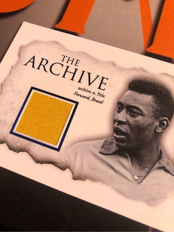 Pele Match worn patch from 1968 Super RARE Numbered out of 10 FUTERA Unique Soccer trading card