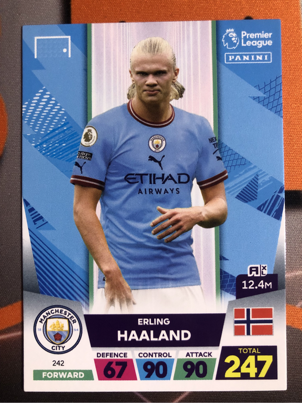 Erling Haaland 2023 EPL Adrenalyne Soccer trading card