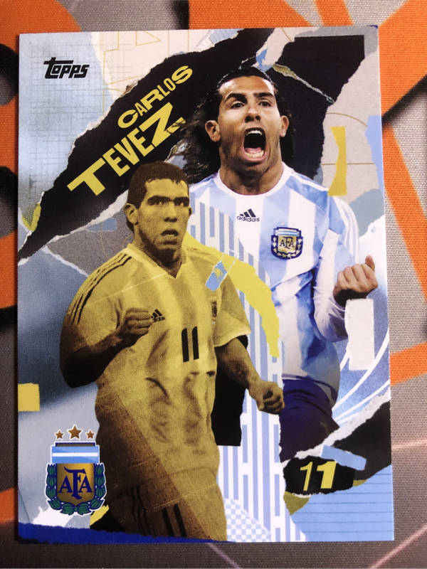 Carlos Tevez FIRST GOAL Topps Soccer trading card